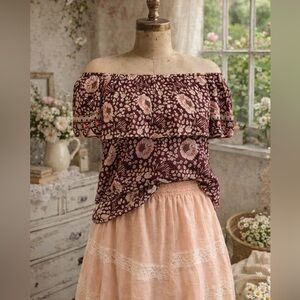 Natalie Martin Floral Boho Rayon Blouse